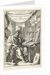 Elderly man at his desk in a study by Caspar Luyken