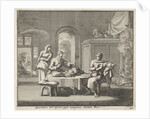 Saint Spiridon of Cyprus offers a salted pork by Jan Luyken