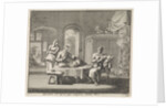 Saint Spiridon of Cyprus offers a salted pork by Jan Luyken
