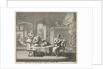 Saint Spiridon of Cyprus offers a salted pork by Jan Luyken