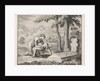 Woman brings her child dead to the grave of Saint Stephen by Jan Luyken
