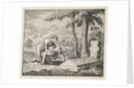 Woman brings her child dead to the grave of Saint Stephen by Jan Luyken