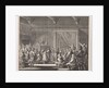Synagogue where a rabbi reads a law role by Hendrik van Damme