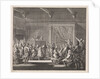 Synagogue where a rabbi reads a law role by Hendrik van Damme