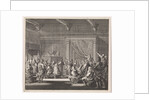 Synagogue where a rabbi reads a law role by Hendrik van Damme