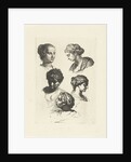 Five female head study by Gerard de Lairesse