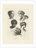 Five female head study by Gerard de Lairesse