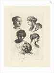 Five female head study by Gerard de Lairesse