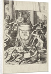 Coat of arms Geelvinck family surrounded by allegorical figures by Gerard de Lairesse