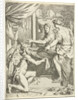 Time kneels for a hand worker at a loom by Gerard de Lairesse