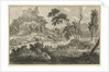Arcadian river landscape with two donkeys by Leonard Schenk