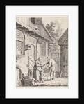 Courtyard with farmers by Johannes Christiaan Janson