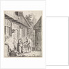 Courtyard with farmers by Johannes Christiaan Janson