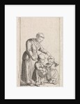 Woman with two children by Johannes Christiaan Janson