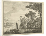 River landscape with bathers by Gerard Melder