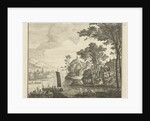 River landscape with bathers by Gerard Melder