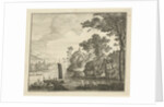 River landscape with bathers by Gerard Melder