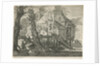 Forest hut on stilts in a river by Aegidius Sadeler