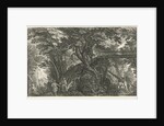 Wooded Landscape with a bridge by Pieter Stevens II