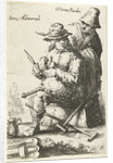 Man with wooden leg and an old woman by Salomon Savery