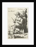 Man with wooden leg and an old woman by Salomon Savery