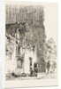 Woman kneeling in front of a chapel by Cornelis Springer