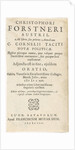 Title page for by C. Cornelii Taciti