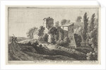 Farm outside the Porta del Popolo Italy by Herman van Swanevelt
