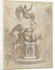 Allegory of Time and other figures around monument or altar by Anonymous