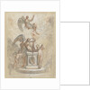 Allegory of Time and other figures around monument or altar by Anonymous