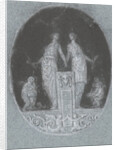 Ornament with two standing female figures by Anonymous