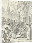 Assaulting the sheriff H. A. Kreet Rotterdam during a riot Orangistisch by Anonymous