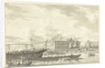 s Lands Zeemagazijn after the fire by Jan Bulthuis