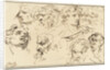Study Sheet with ten heads by Jacob de Wit