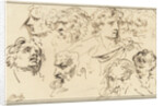 Study Sheet with ten heads by Jacob de Wit