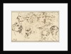 Study Sheet with ten heads by Jacob de Wit