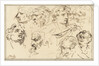 Study Sheet with ten heads by Jacob de Wit