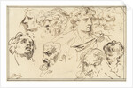 Study Sheet with ten heads by Jacob de Wit