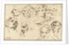 Study Sheet with ten heads by Jacob de Wit