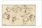 Study Sheet with ten heads by Jacob de Wit