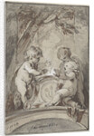 Allegory with three putti at an altar by Jacob de Wit