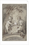 Allegory with three putti at an altar by Jacob de Wit