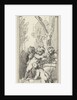 Four putti with palette and brushes in bossage by Jacob de Wit