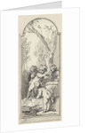 Four putti with palette and brushes in bossage by Jacob de Wit