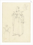 Three sketches from the costume of a woman from Axel The Netherlands by Bernard Picart
