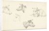 Four studies of the head of a cow by Jean Bernard