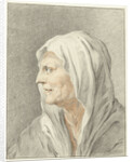 Head of old woman with headscarf by Jean Bernard