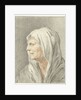 Head of old woman with headscarf by Jean Bernard