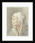 Head of old woman with headscarf by Jean Bernard