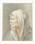 Head of old woman with headscarf by Jean Bernard